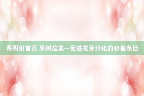 哥哥射首页 果树盆景--促进花芽分化的必备条目