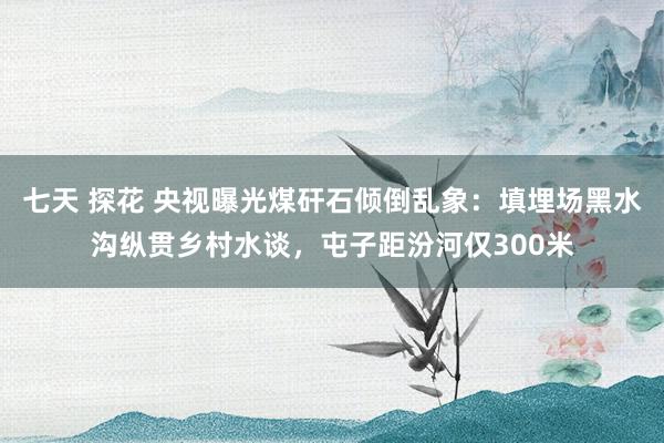 七天 探花 央视曝光煤矸石倾倒乱象：填埋场黑水沟纵贯乡村水谈，屯子距汾河仅300米