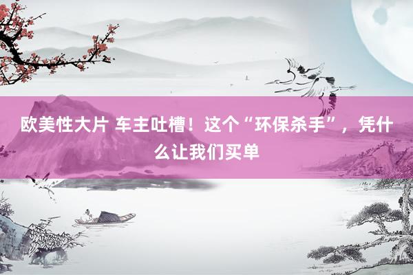 欧美性大片 车主吐槽！这个“环保杀手”，凭什么让我们买单