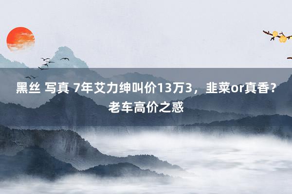 黑丝 写真 7年艾力绅叫价13万3，韭菜or真香？老车高价之惑