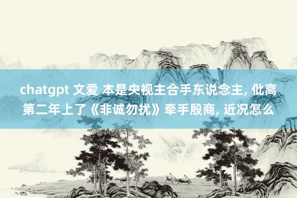 chatgpt 文爱 本是央视主合手东说念主, 仳离第二年上了《非诚勿扰》牵手殷商, 近况怎么