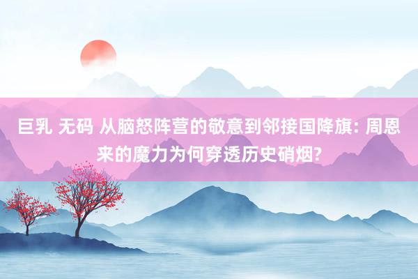 巨乳 无码 从脑怒阵营的敬意到邻接国降旗: 周恩来的魔力为何穿透历史硝烟?
