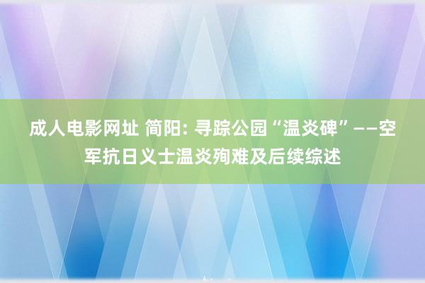 成人电影网址 简阳: 寻踪公园“温炎碑”——空军抗日义士温炎殉难及后续综述